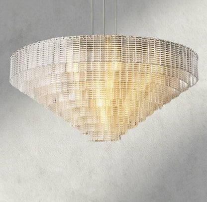 Sirene Clear Glass Round Chandelier 41", 52", 65" - Zelno Lighting