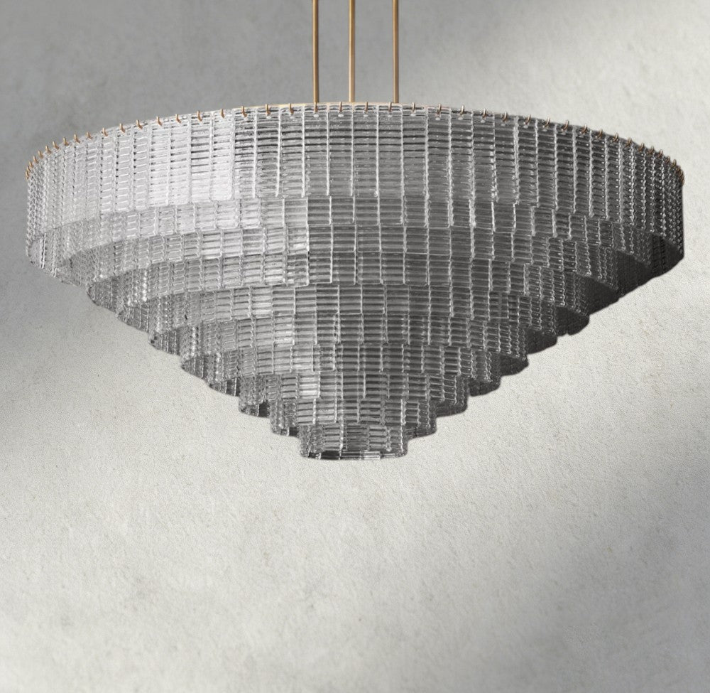 Sirene Clear Glass Round Chandelier 41", 52", 65" - Zelno Lighting