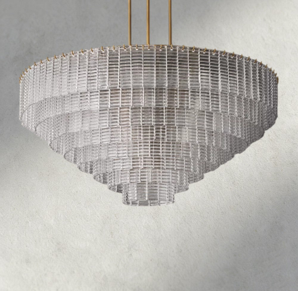 Sirene Clear Glass Round Chandelier 41", 52", 65" - Zelno Lighting