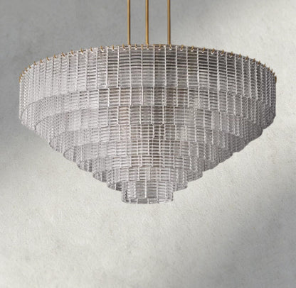 Sirene Clear Glass Round Chandelier 41", 52", 65" - Zelno Lighting
