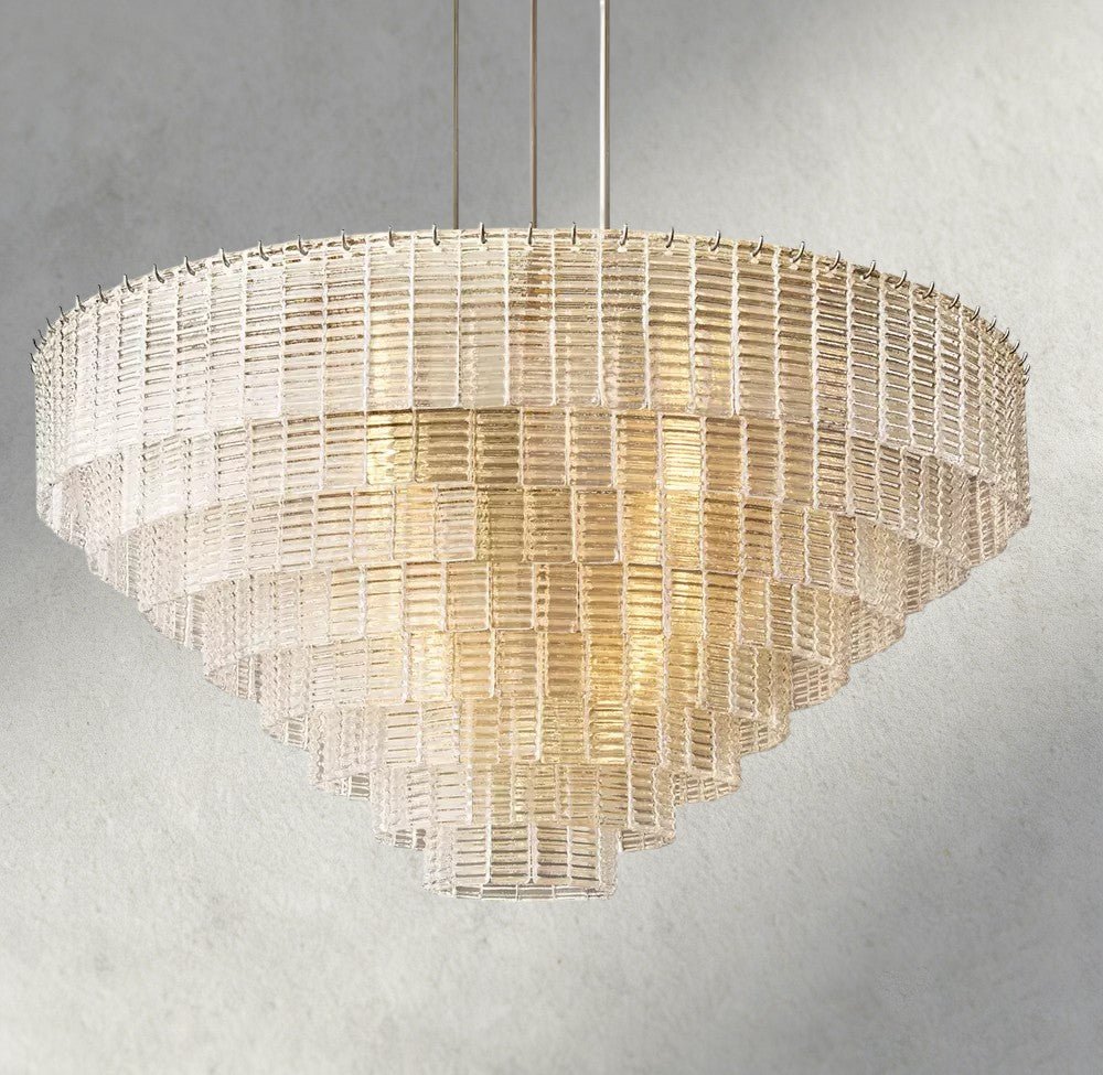 Sirene Clear Glass Round Chandelier 41", 52", 65" - Zelno Lighting