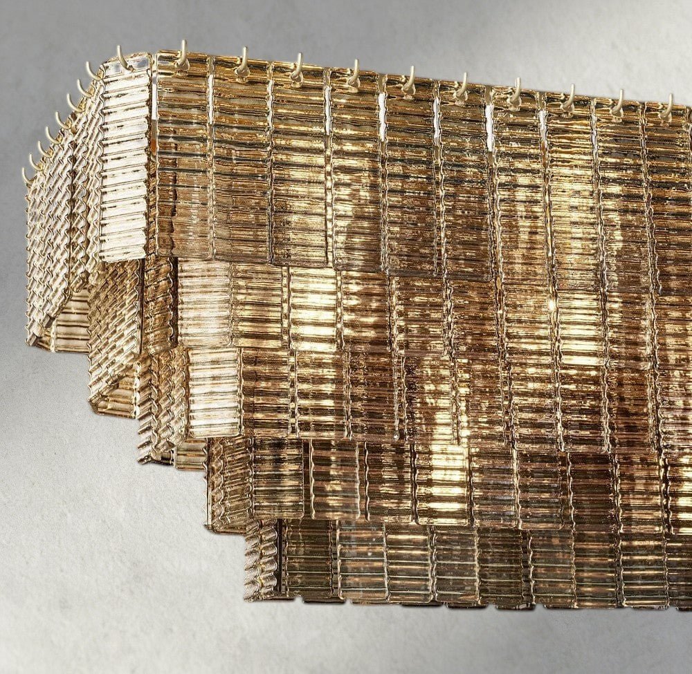 Sirene Smoke Glass Rectangular Chandelier 59", 77" - Zelno Lighting