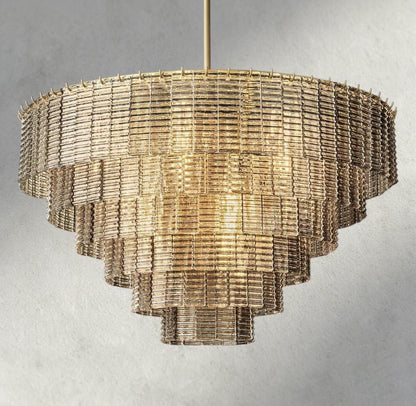 Sirene Smoke Glass Round Chandelier 41", 52", 65" - Zelno Lighting