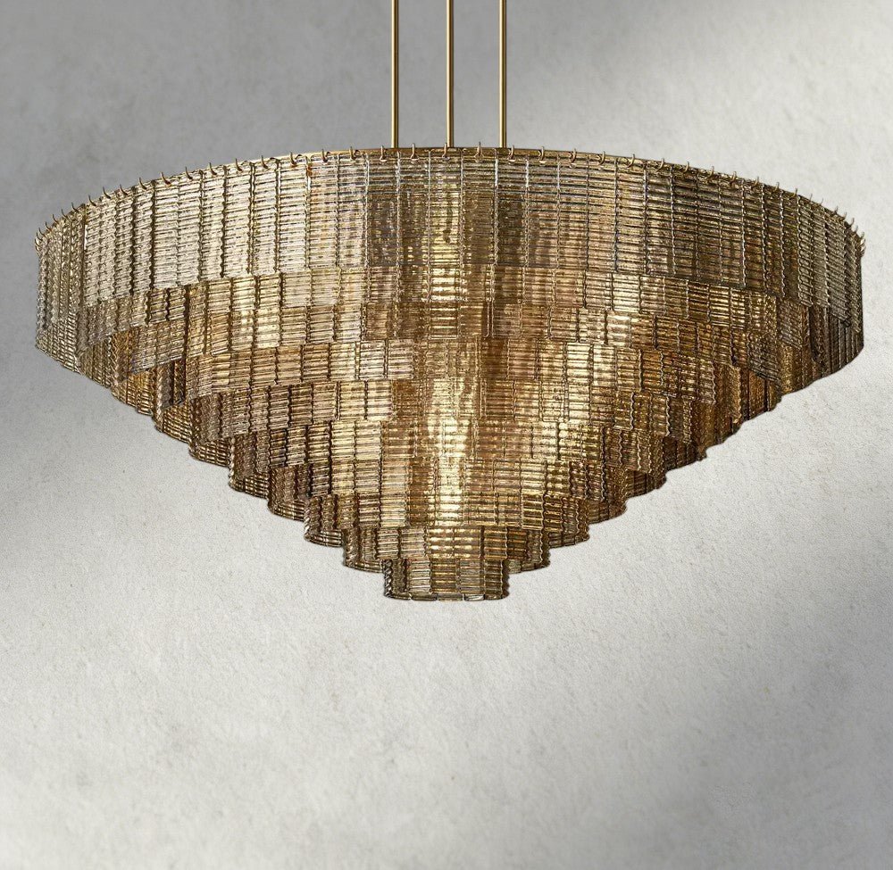 Sirene Smoke Glass Round Chandelier 41", 52", 65" - Zelno Lighting
