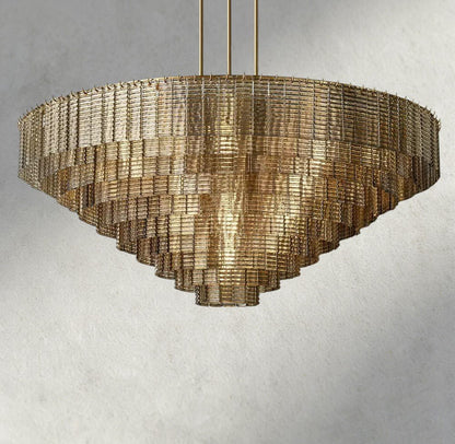 Sirene Smoke Glass Round Chandelier 41", 52", 65" - Zelno Lighting