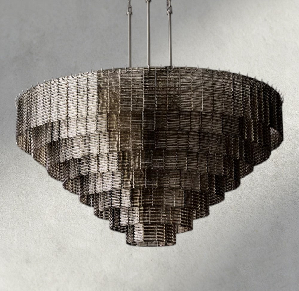Sirene Smoke Glass Round Chandelier 41", 52", 65" - Zelno Lighting