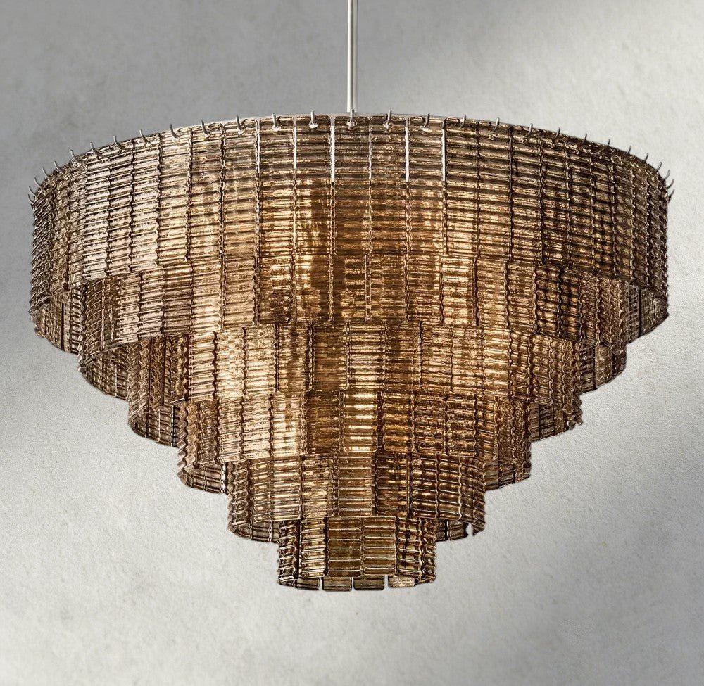 Sirene Smoke Glass Round Chandelier 41", 52", 65" - Zelno Lighting