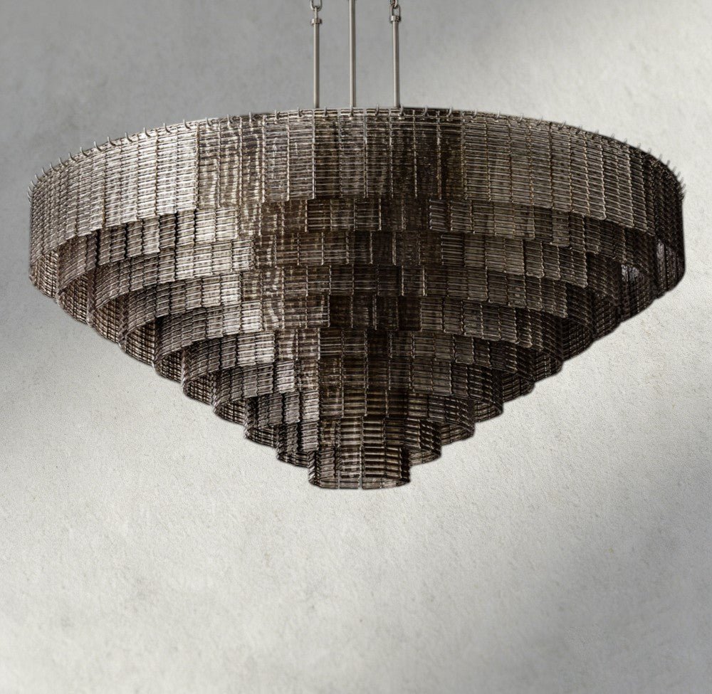 Sirene Smoke Glass Round Chandelier 41", 52", 65" - Zelno Lighting
