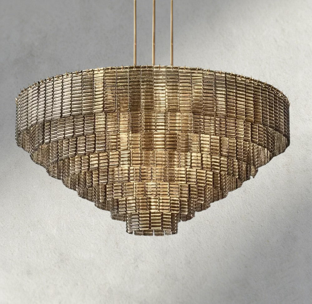 Sirene Smoke Glass Round Chandelier 41", 52", 65" - Zelno Lighting