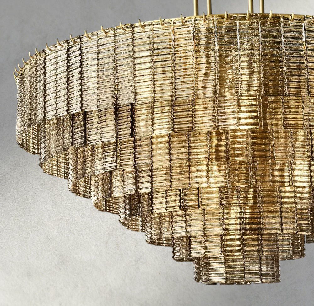 Sirene Smoke Glass Round Chandelier 41", 52", 65" - Zelno Lighting
