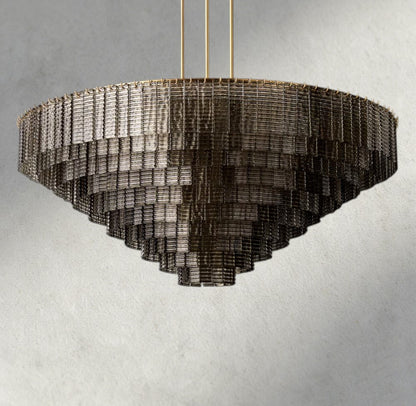 Sirene Smoke Glass Round Chandelier 41", 52", 65" - Zelno Lighting