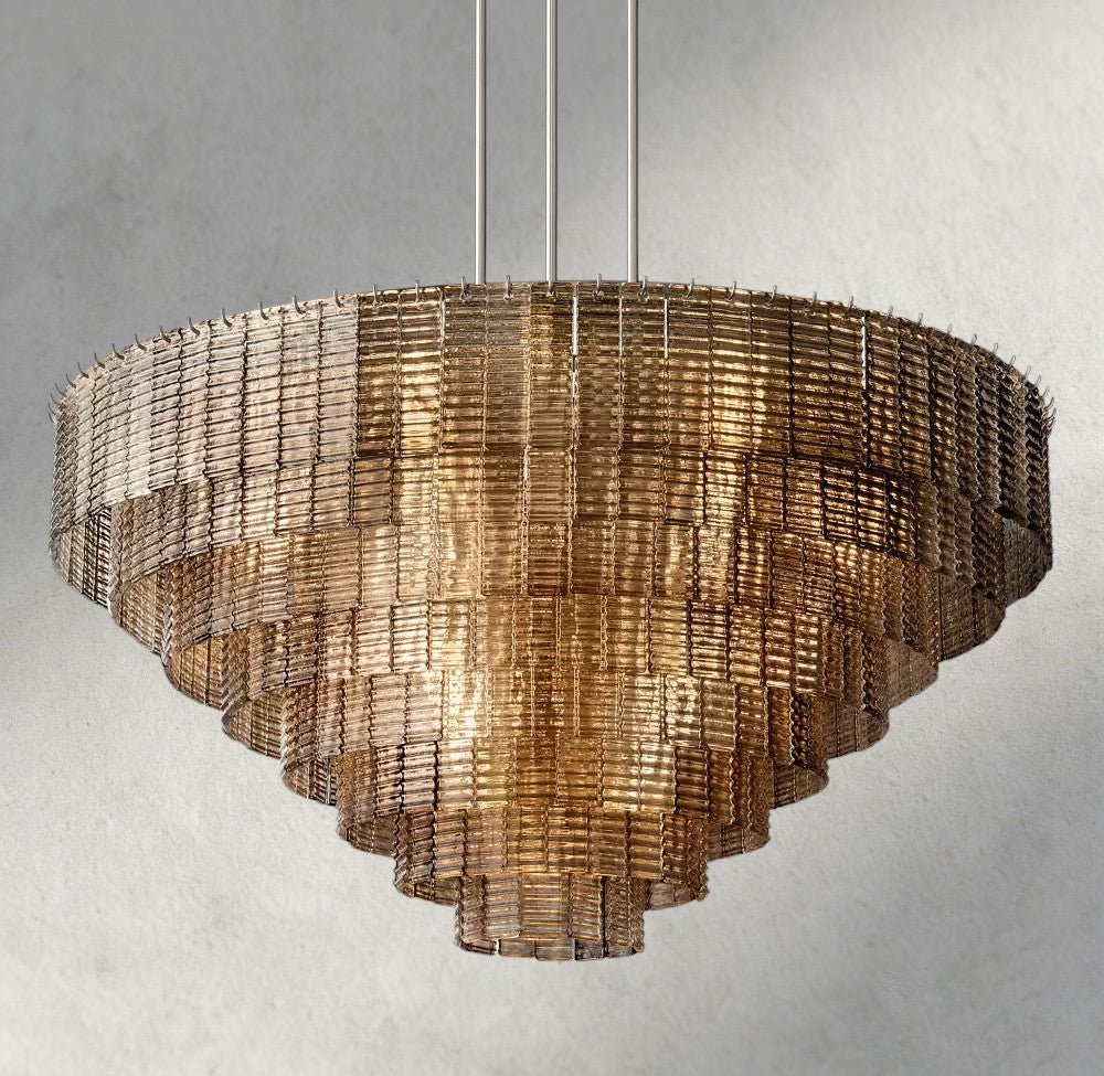 Sirene Smoke Glass Round Chandelier 41", 52", 65" - Zelno Lighting