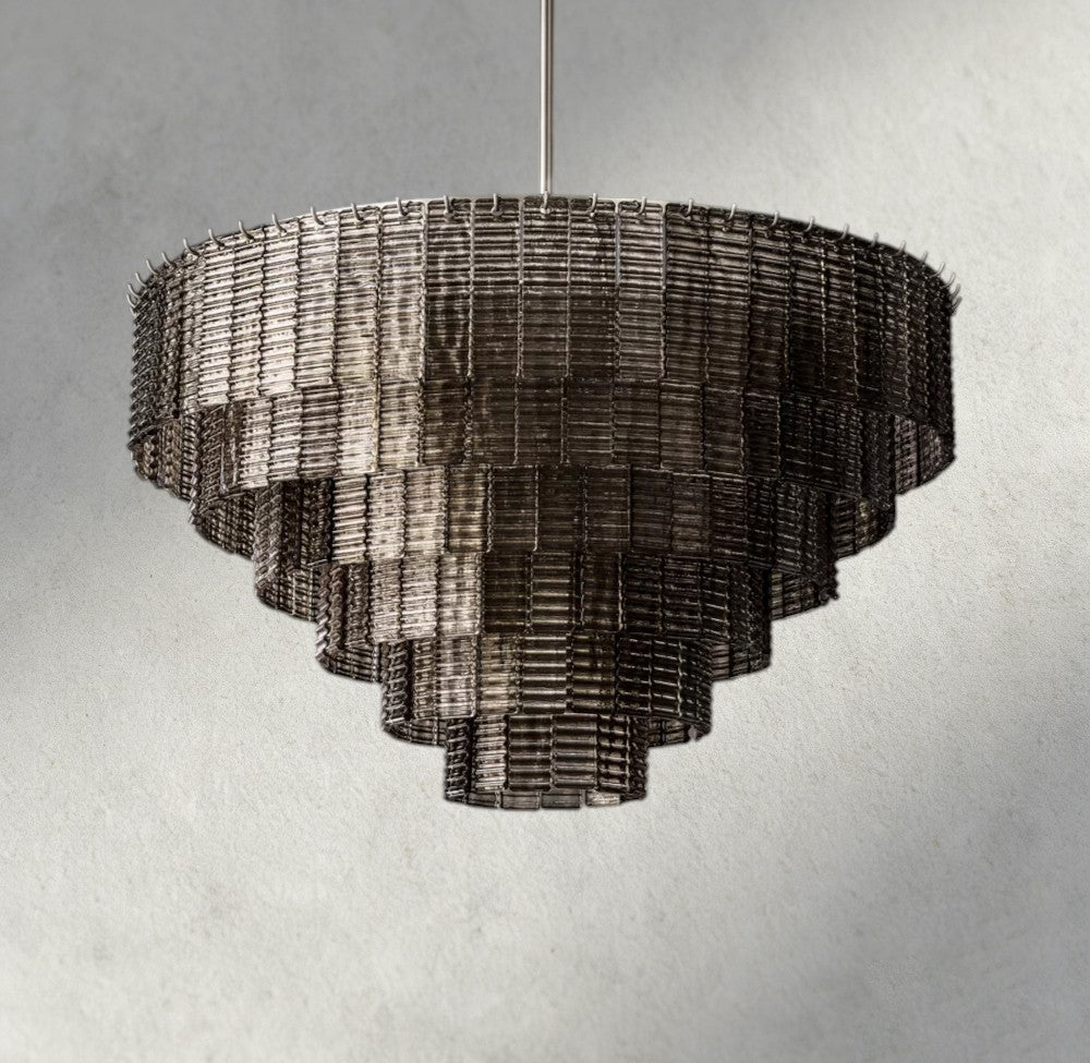 Sirene Smoke Glass Round Chandelier 41", 52", 65" - Zelno Lighting