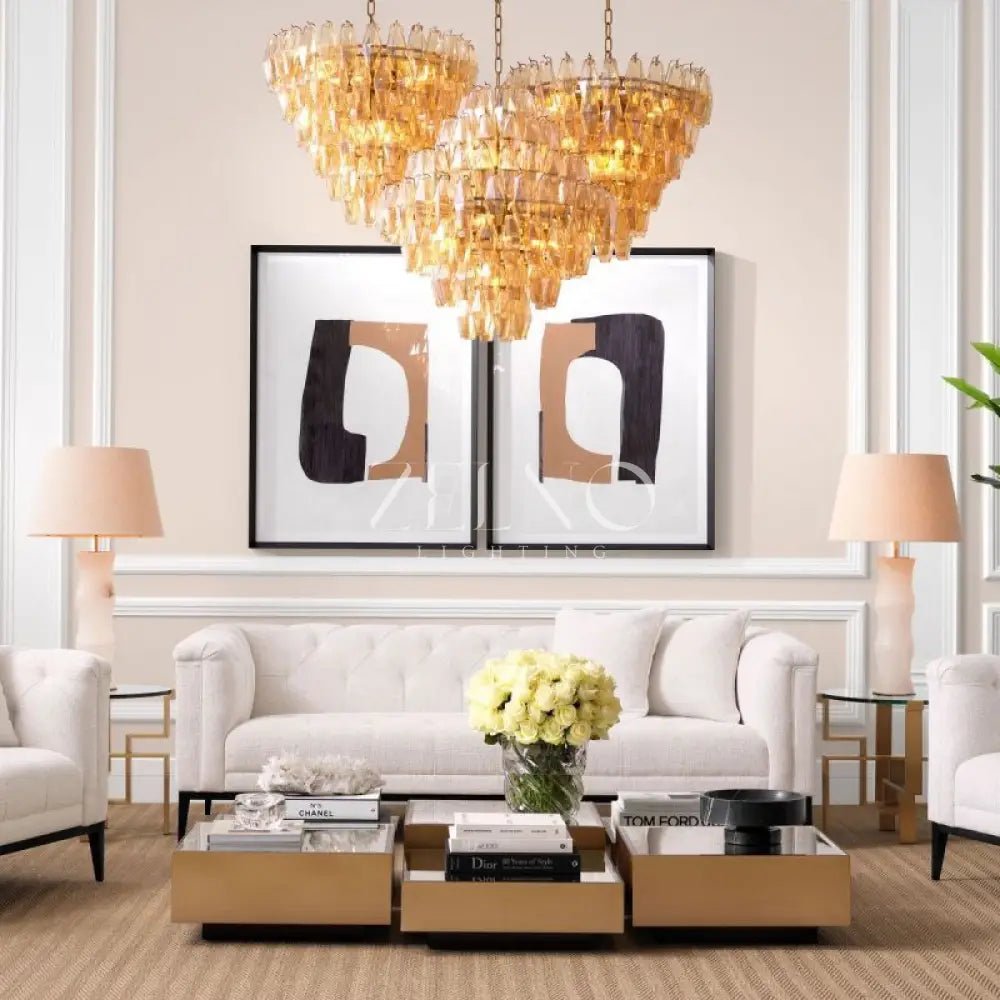 Skylark Glass Large Pndant Chandelier - Zelno