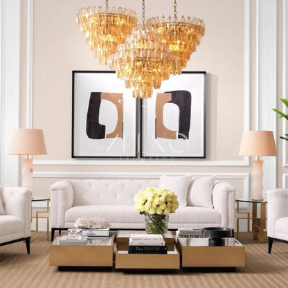 Skylark Glass Large Pndant Chandelier - Zelno