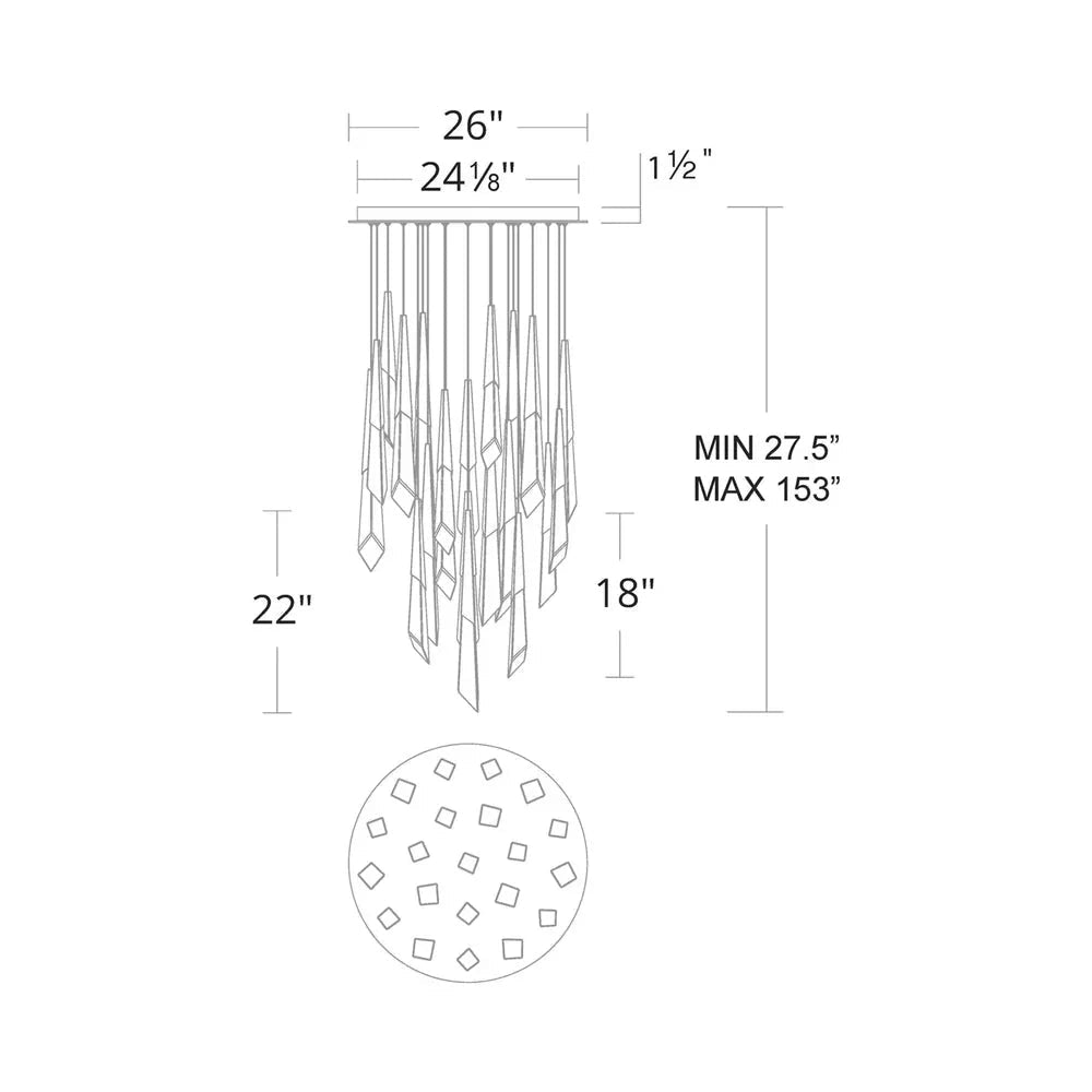 Solitude Round LED Multi Chandelier - Zelno