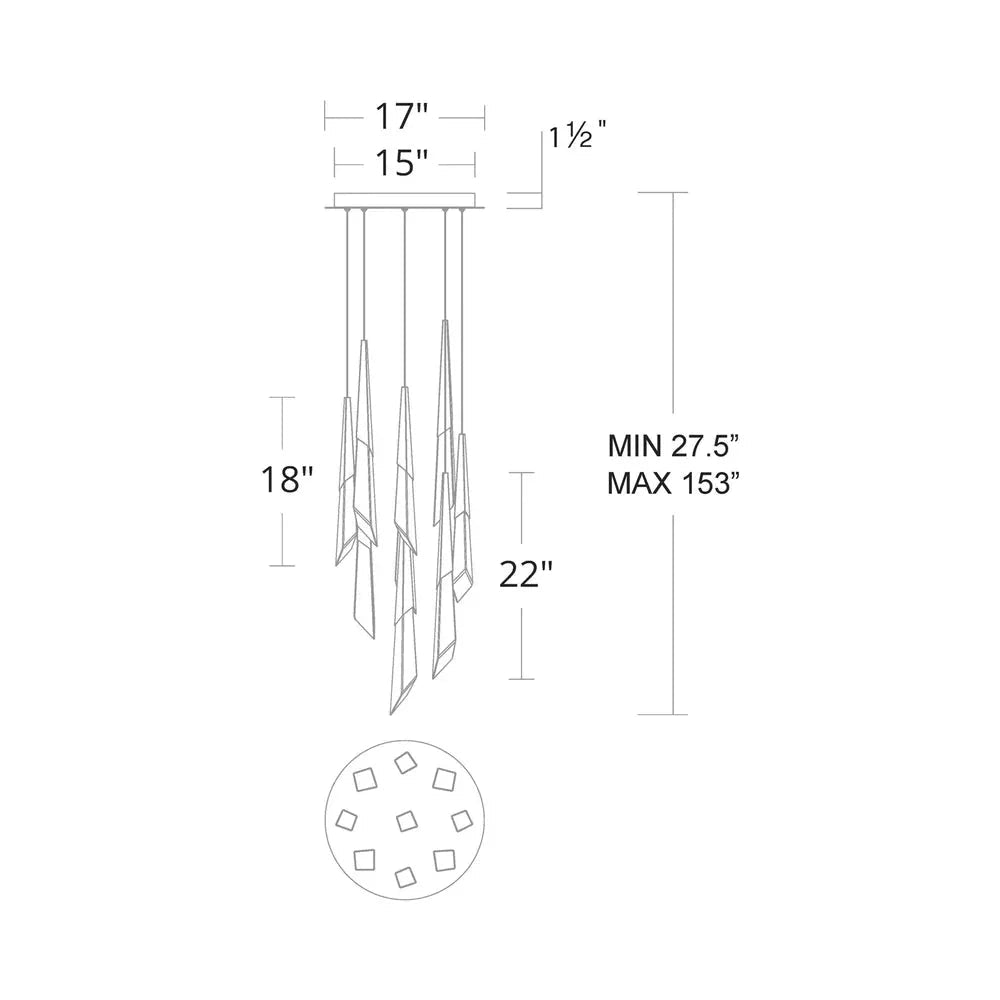 Solitude Round LED Multi Chandelier - Zelno