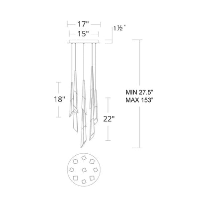 Solitude Round LED Multi Chandelier - Zelno