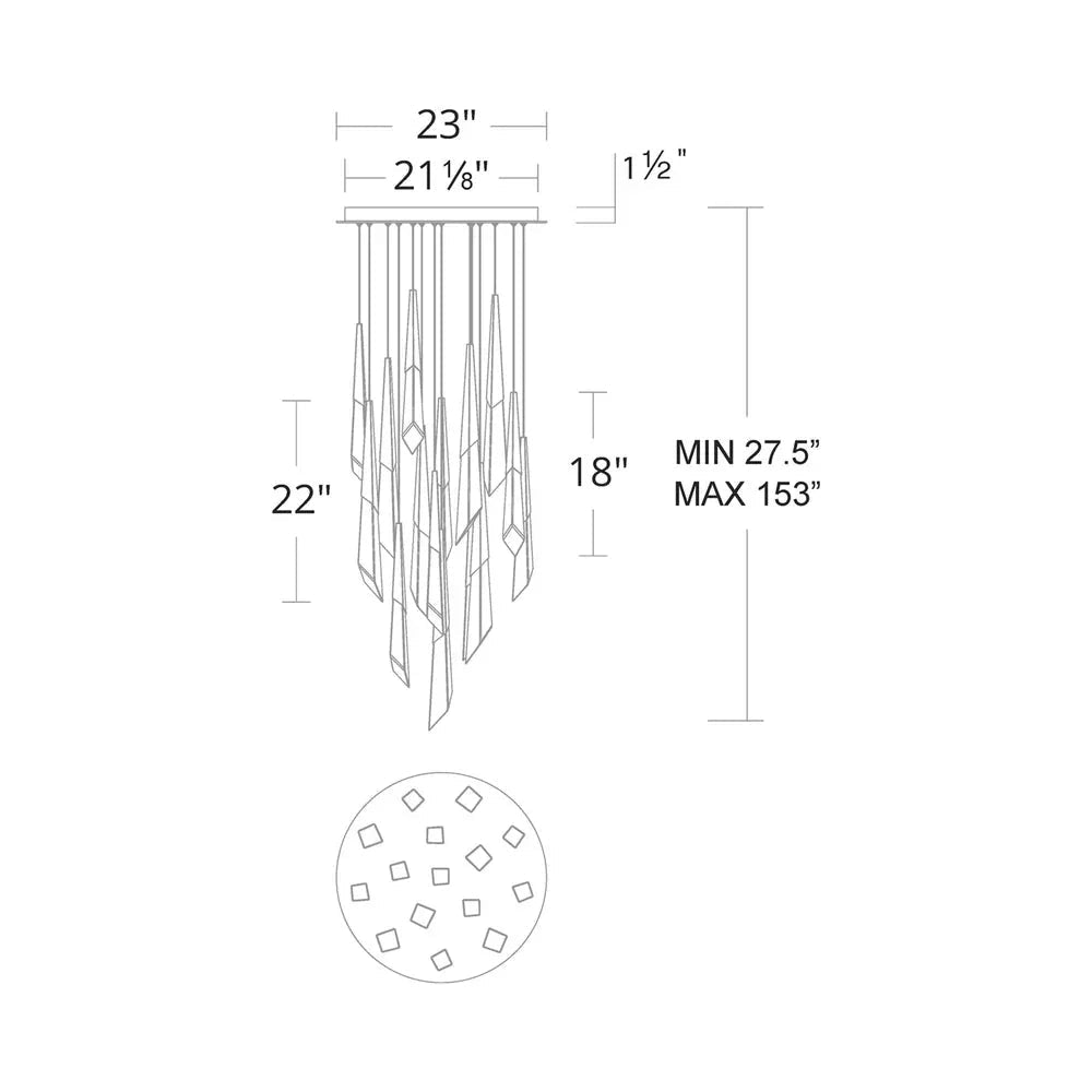 Solitude Round LED Multi Chandelier - Zelno
