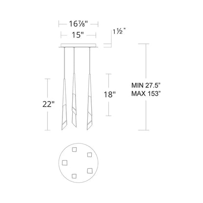 Solitude Round LED Multi Chandelier - Zelno