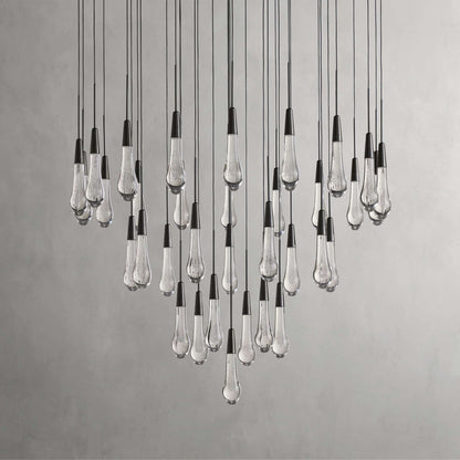 Soltaire Modern 17'' 24'' 36'' 58'' Round Chandelier Lighting - Zelno Lighting
