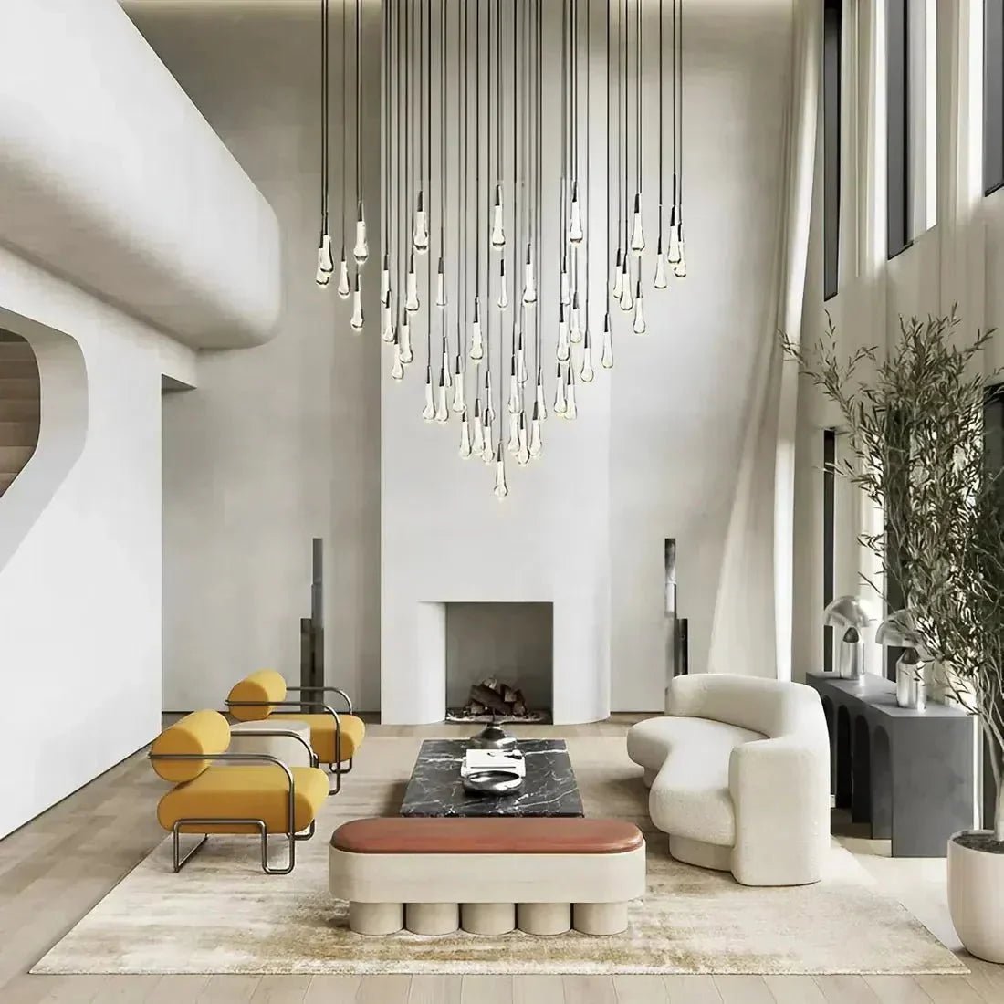 Soltaire Modern 17'' 24'' 36'' 58'' Round Chandelier Lighting - Zelno Lighting