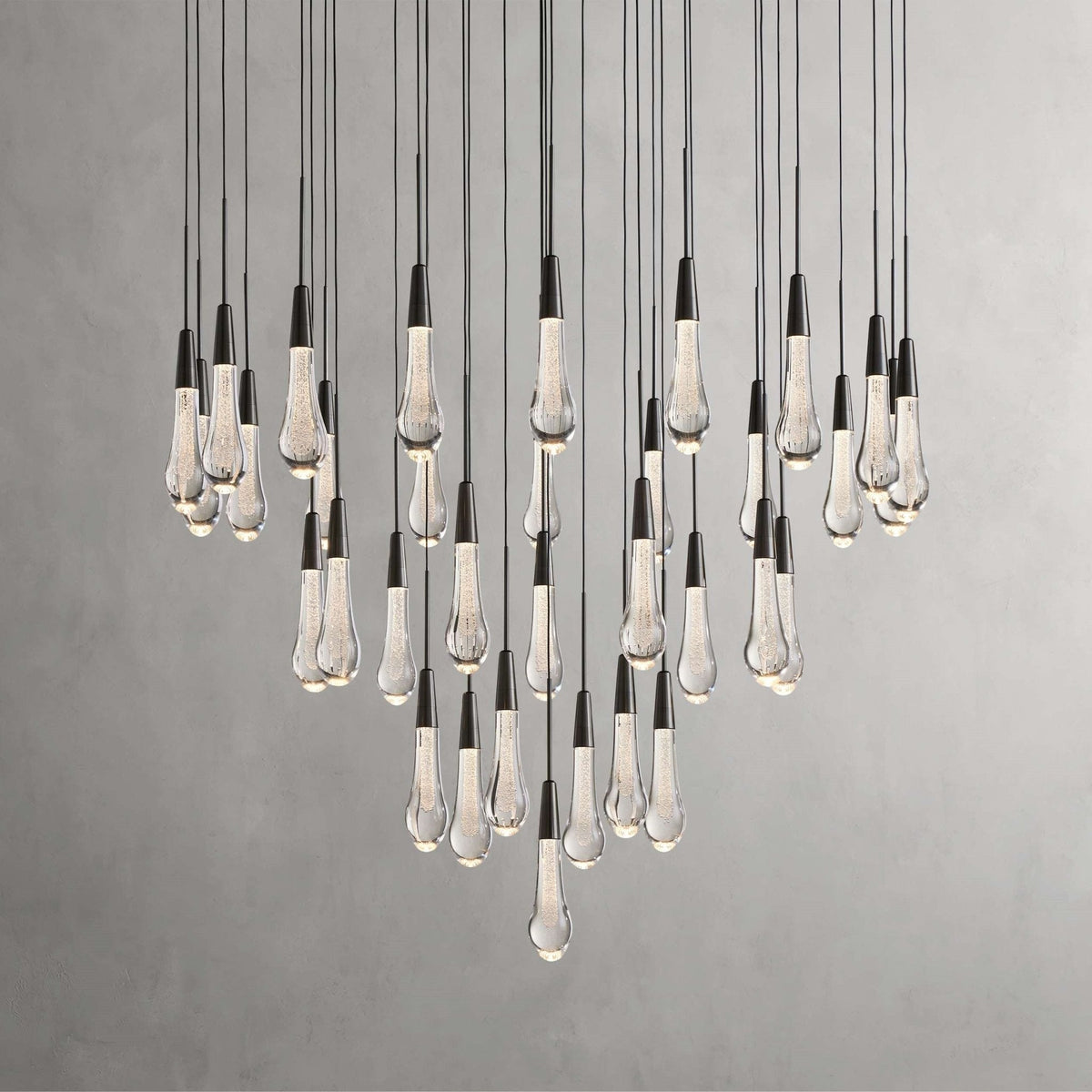 Soltaire Modern 17'' 24'' 36'' 58'' Round Chandelier Lighting - Zelno Lighting