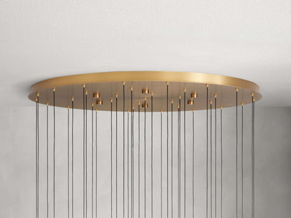 Soltaire Modern 17'' 24'' 36'' 58'' Round Chandelier Lighting - Zelno Lighting