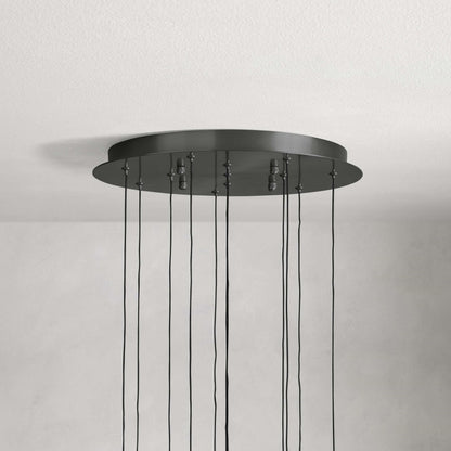 Soltaire Modern 17'' 24'' 36'' 58'' Round Chandelier Lighting - Zelno Lighting