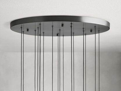 Soltaire Modern 17'' 24'' 36'' 58'' Round Chandelier Lighting - Zelno Lighting