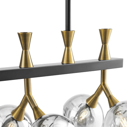 Sonder Rectangular Gold and Black Chandelier - Zelno Lighting