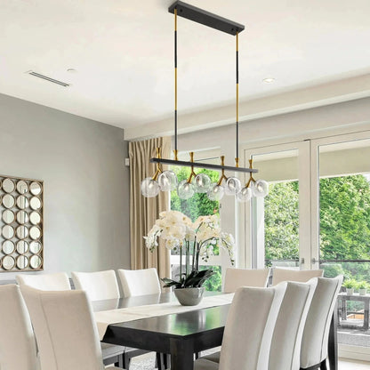 Sonder Rectangular Gold and Black Chandelier - Zelno Lighting
