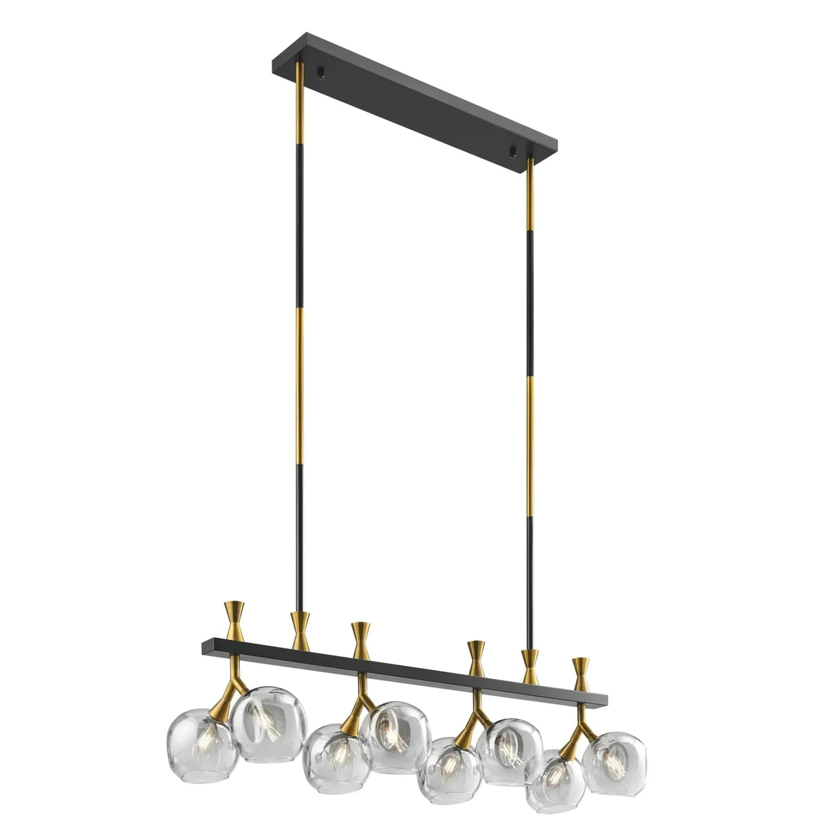Sonder Rectangular Gold and Black Chandelier - Zelno Lighting
