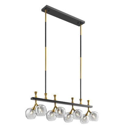 Sonder Rectangular Gold and Black Chandelier - Zelno Lighting