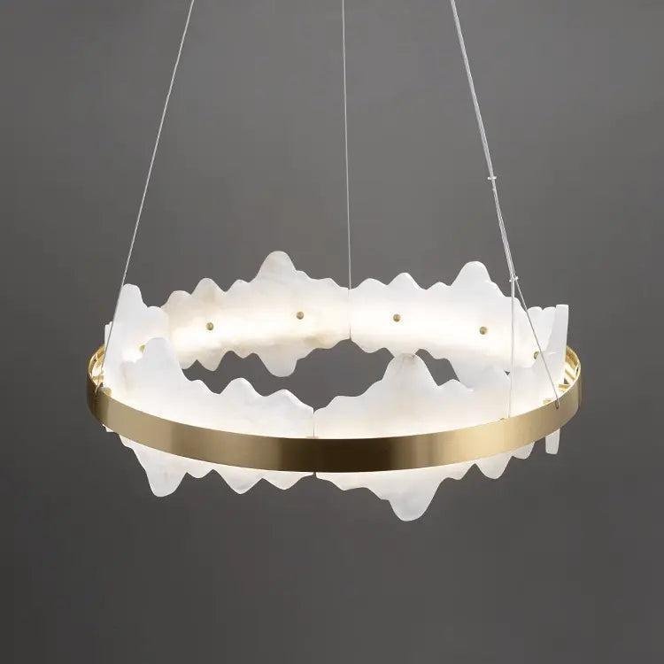 Spain Alabaster Brass Indoor Chandelier Lighting - Zelno Lighting