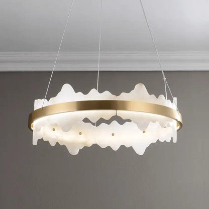Spain Alabaster Brass Indoor Chandelier Lighting - Zelno Lighting