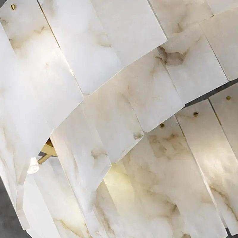 Spain Alabaster Round Modern Chandeliers - Zelno Lighting