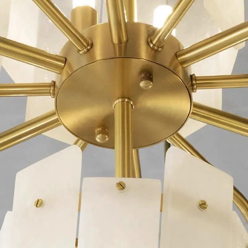 Spain Alabaster Round Modern Chandeliers - Zelno Lighting