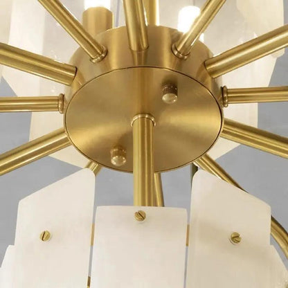 Spain Alabaster Round Modern Chandeliers - Zelno Lighting