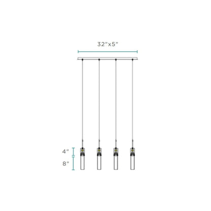 Sparkling Night Chandelier 4 Lights - Zelno Lighting