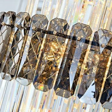 Spiral High Ceiling Light Fixture Long Crystal Chandelier For Foyer Staircase/ Living Room - Zelno Lighting