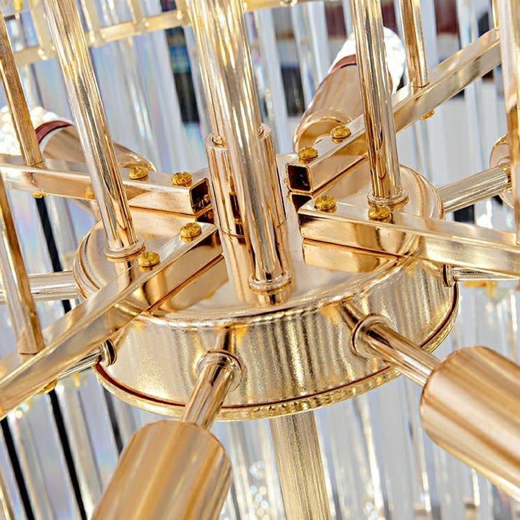 Spiral High Ceiling Light Fixture Long Crystal Chandelier For Foyer Staircase/ Living Room - Zelno Lighting