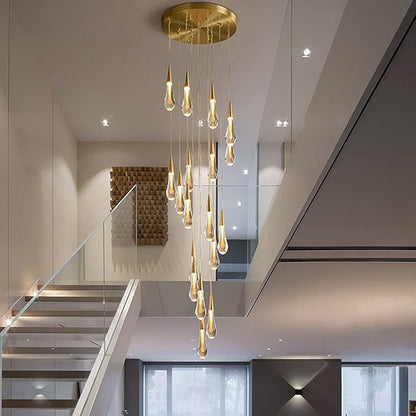 Spiral Raindrop Staircase Ceiling Lighting - Zelno