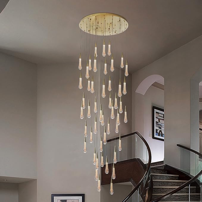 Spiral Raindrop Staircase Ceiling Lighting - Zelno