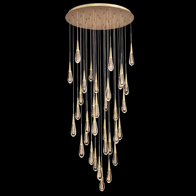 Spiral Raindrop Staircase Ceiling Lighting - Zelno