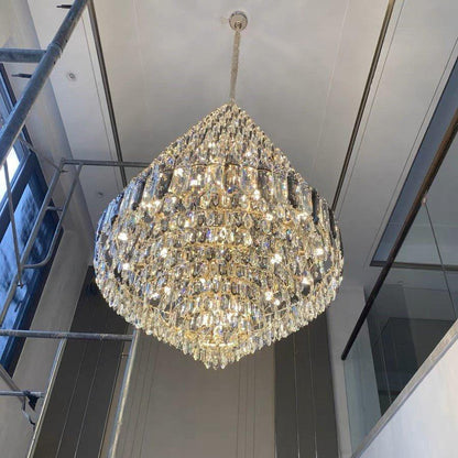 Staircase/Foyer Chandelier With High Clarity Crystals Luxury Ceiling Light - Zelno Lighting