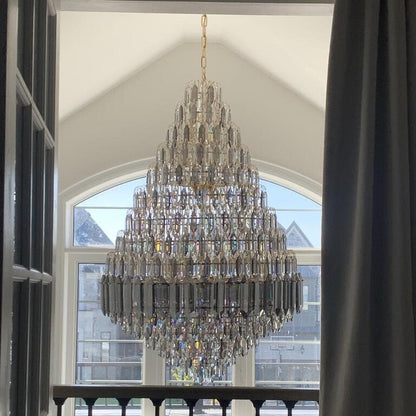 Staircase/Foyer Chandelier With High Clarity Crystals Luxury Ceiling Light - Zelno Lighting