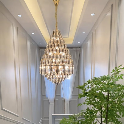 Staircase/Foyer Chandelier With High Clarity Crystals Luxury Ceiling Light - Zelno Lighting