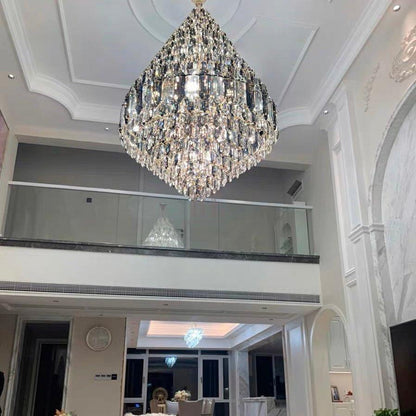 Staircase/Foyer Chandelier With High Clarity Crystals Luxury Ceiling Light - Zelno Lighting