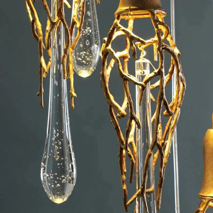 Stairwell Branch Strata Crystal Spiral Chandelier - Zelno Lighting